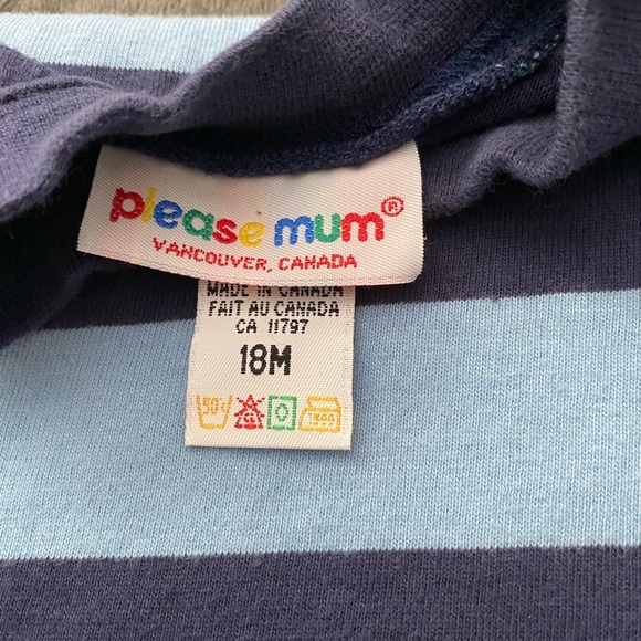 *SALE* Please Mum Navy & Blue Striped Toddler Long-sleeve 18M - Picture 3 of 4